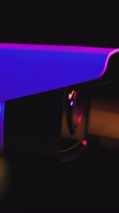 Experience the Futuristic Camera Lens Enhanced with Vibrant Neon Light and Unique Designs