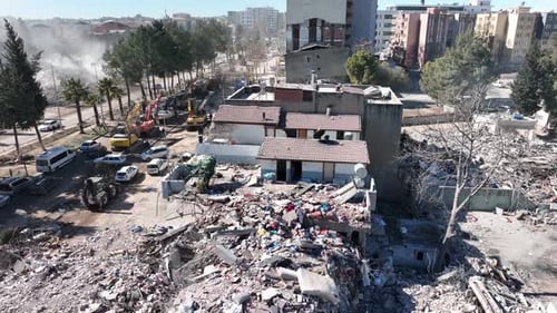 Luftbild des Erdbebens der Stadt Adiyaman