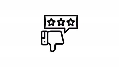 thumbs down line icon animation