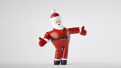 Animation d'un danseur de ciel gonflable du Père Noël se déplaçant dans les airs