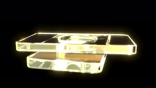 Futuristic Glowing Transparent Rectangular Shapes Rotation