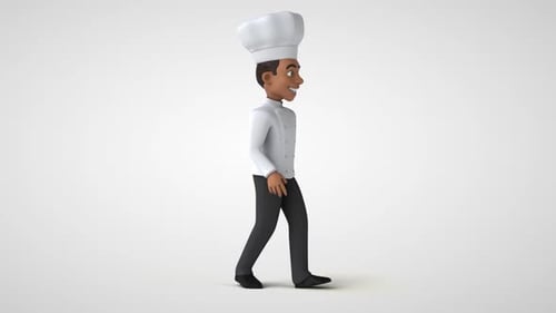 Animated 3D Chef Character Walking Cycle