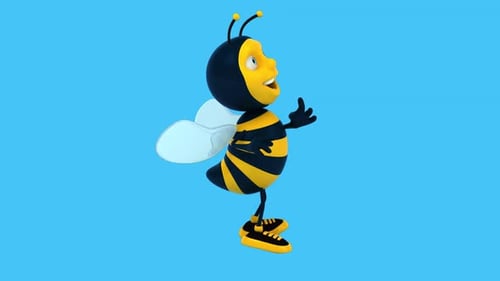 Fun 3D cartoon bee dancing (with alpha channel included)