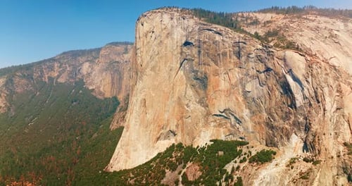 Yosemite valley mountain landscapes. California adorable national park aerial view.
