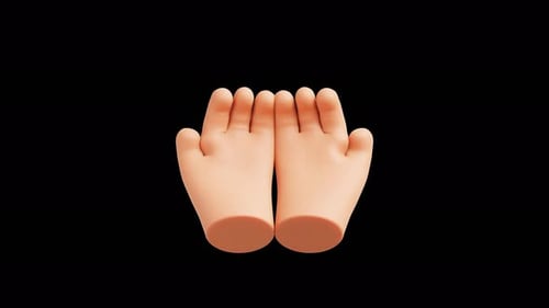 3D Hand Gesture Palms Together Motion Graphics