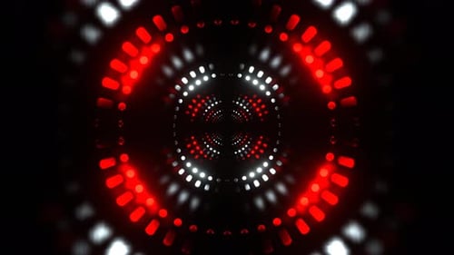 White And Red Flashing Led Panels In The Infinite Fantasy Tunnel Background Vj Loop In 4K
