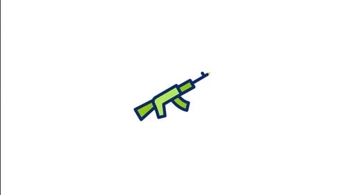 Animated Flat Design Rifle Firing and Reloading