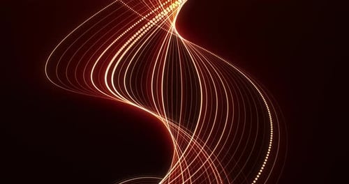 Abstract Flowing Glowing Lines and Dots Motion Background