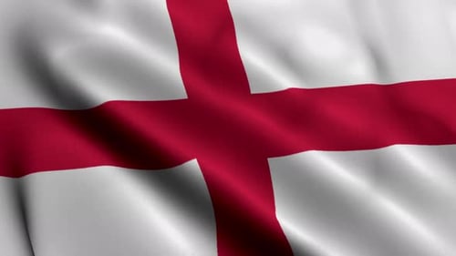Realistic England Flag Waving Seamless Animation