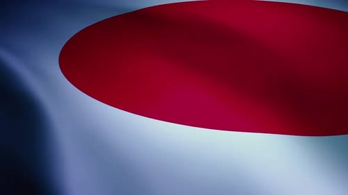 Waving Flag Background Animation with Red Circle