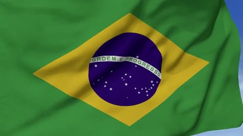 Realistic Waving Brazilian Flag Animation