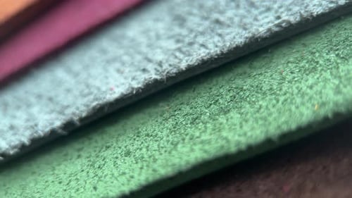 Close Up of Colorful Suede Fabric Textures
