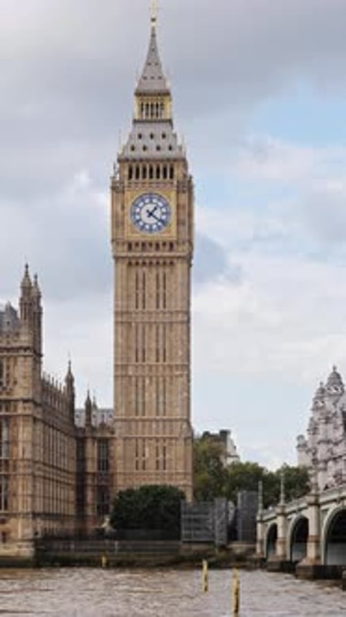Big Ben Clock in London England in Vertical