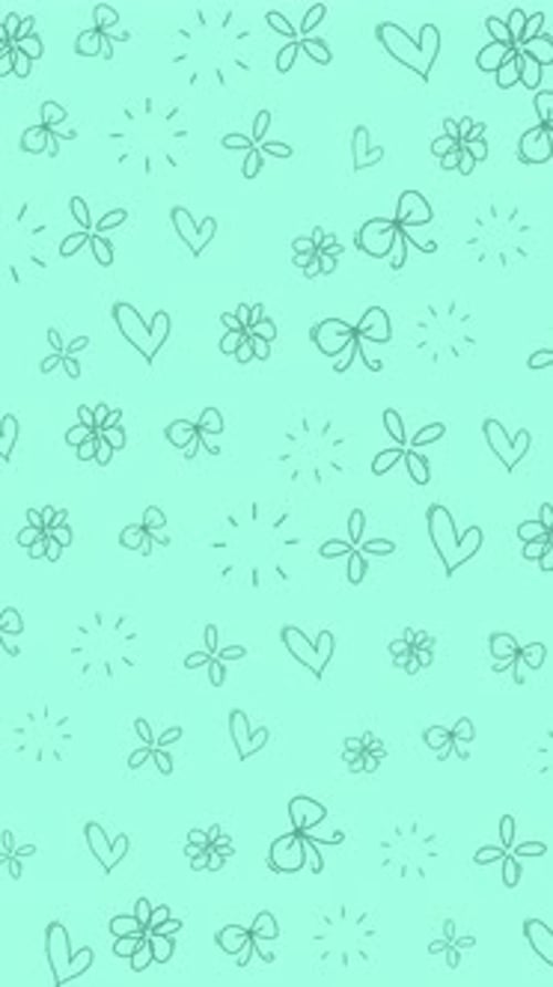 Animated Hand-Drawn Cute Doodle Pattern Background Loop