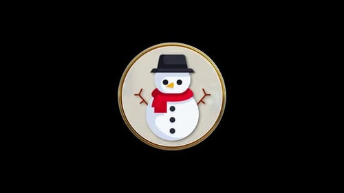 3D Christmas Snowman Icon Rotation Animation