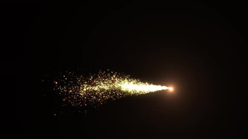 Elegant Golden Sparkling Particles Light Trail Animation