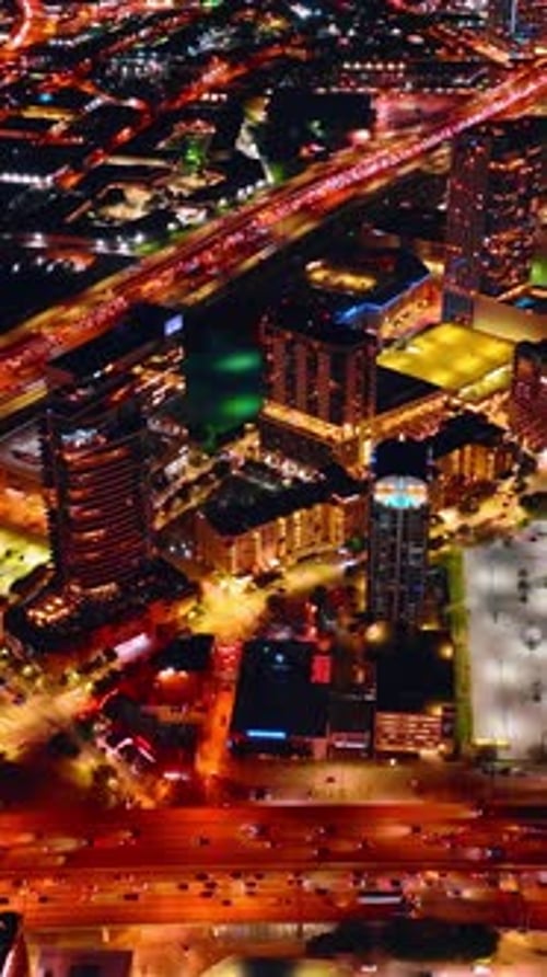 Crazy traffic by the highways and streets of Dallas, Texas, USA.