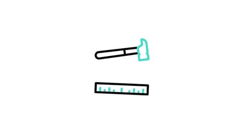 Animated Hammer and Ruler Flat Design Icon