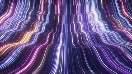 Neon glowing wavy lines