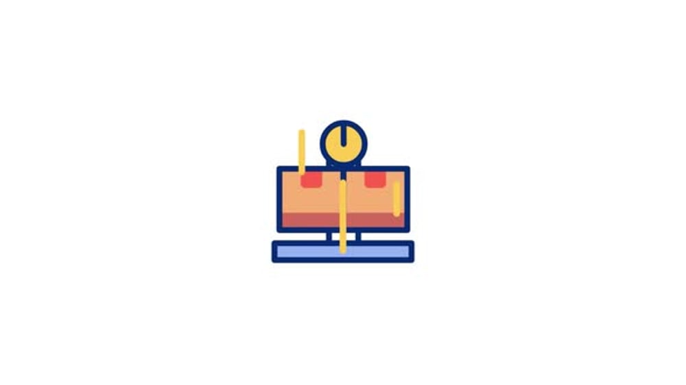 Animated Flat Design Weight Scale Icon with Package, Elements Motion ...