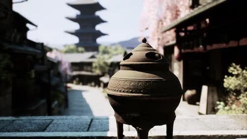 Paysage urbain japonais dans le quartier historique de Tample
