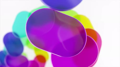 Colorful Transparent Fluid Shapes Motion Background