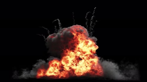 Grande explosion sur fond transparent