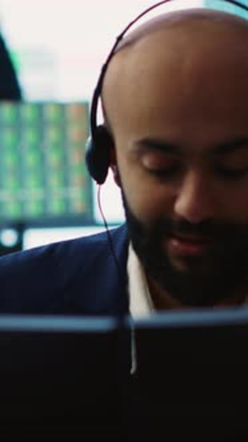 Vertical Video Management Associate Sharing Insight on Annual Statistics During a Call