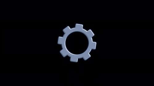 Animated Gear Icon for Settings and Technology Concepts