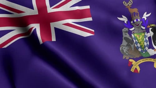 South Georgia And The South Sandwich Islands Flag сlose Up