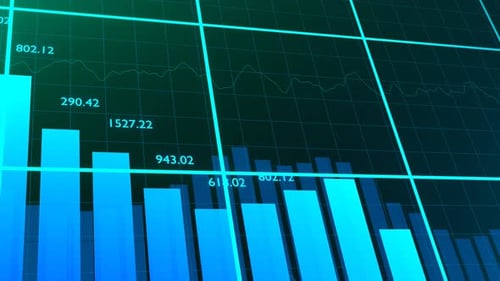 Stock market animated graphic. Stock price chart.