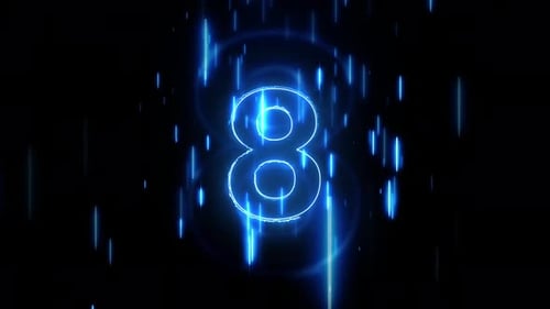 Countdown Timer With Animated Light Lines