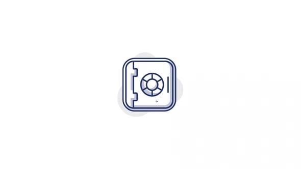 Animated Modern Safe Box Icon Loop with Sparkles, Elements Motion ...