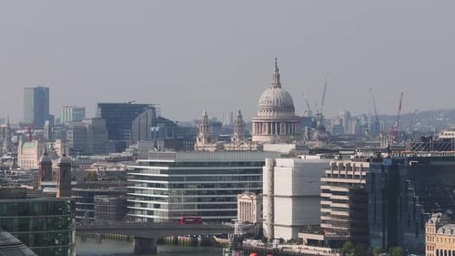 Aerial View of St Paul's Cathedral and Surrounding London Cityscape