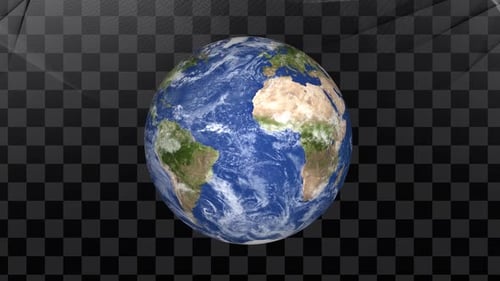 Realistic Rotating Earth Globe with Alpha Channel
