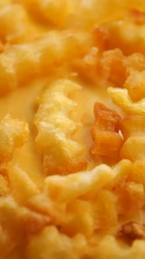 Close Up of Crispy Waffle Fries