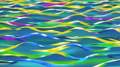 Vibrant Stylized Liquid Surface Waves Motion Graphics