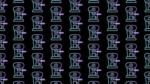 Coffee Machine Black Animated Loop Background 4K