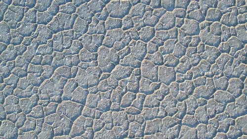 Top down aerial view of hexagonal formations in the Bonneville Salt Flats, Utah.