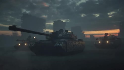 Tanks Among the Destroyed City The Invasion of Tank Equipment on Someone Else's Territory