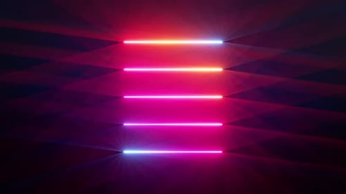 Neon Light Lines Dynamic Abstract Motion Background