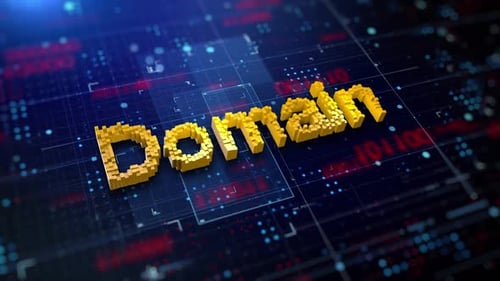 Futuristic Voxel Domain Text Title Animation