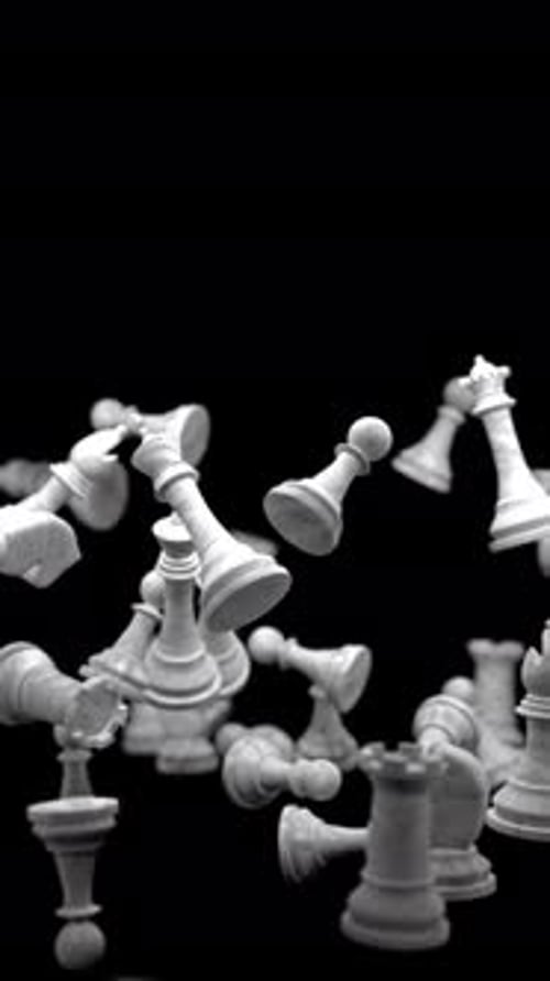 3D Animated Falling Chess Pieces