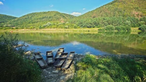 A Beautiful Panoramic Landscape of the River Dniester in Ukraine
