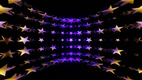 Purple And Gold Movement Of Stars Background Vj Loop In HD