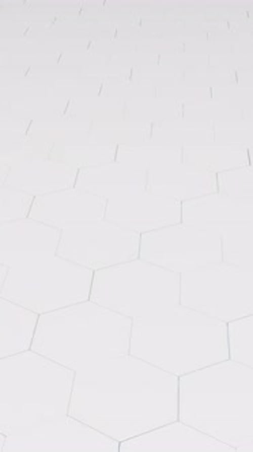 Fondo de panal de abeja con hexágonos 3D abstractos futuristas, verticales, blancos