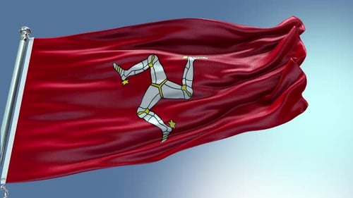 Realistic Waving Flag of the Isle of Man Animation