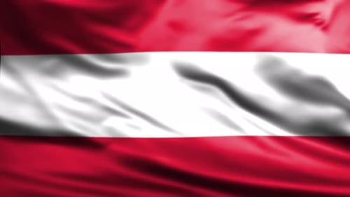 Seamless Looping Austrian Flag Waving Animation