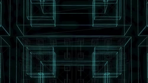 Túnel Wireframe Square VJ Loop