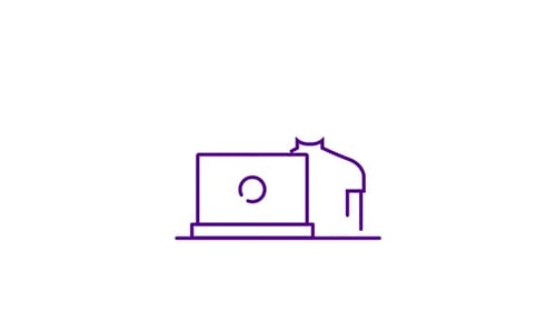 Minimalist Line Drawing Animation Reveals Person Using Laptop